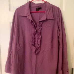 Lane Bryant purple blouse with ruffle detail